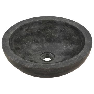 vidaXL Chiuvetă, negru, 40 x 12 cm, marmură