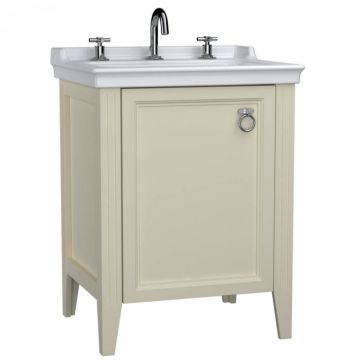 Unitate de baza lavoar baie, 65cm, cu usi, cu chiuveta vanity 3 orificii pentru robinet, mat ivory, dreapta   62264