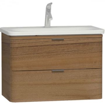 Unitate de baza lavoar baie 80cm, cu 2 drawers, waved natural wood   56147