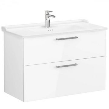 Unitate de baza lavoar baie, cu doua sertare 100cm, inalt gloss alb, cu classical lavoar   chiuveta baie   68323