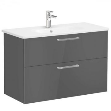 Unitate de baza lavoar baie, cu doua sertare 100cm, inalt gloss anthracite, cu rounded lavoar   chiuveta baie   68315