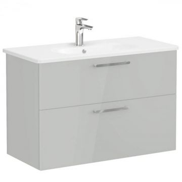 Unitate de baza lavoar baie, cu doua sertare 100cm, inalt gloss pearl grey, cu rounded lavoar   chiuveta baie   68314