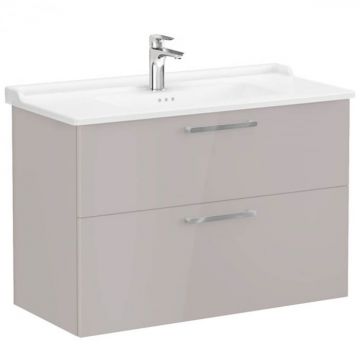 Unitate de baza lavoar baie, cu doua sertare 100cm, inalt gloss sahara beige, cu classical lavoar   chiuveta baie   68326
