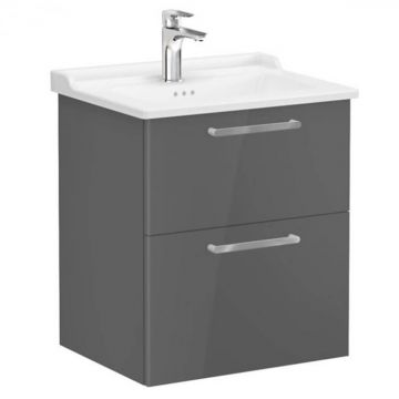 Unitate de baza lavoar baie, cu doua sertare 60cm inalt gloss anthracite, cu classical lavoar   chiuveta baie   68277
