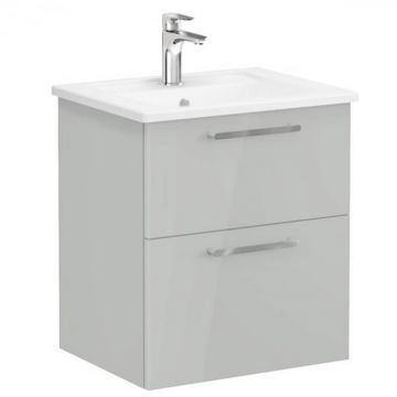 Unitate de baza lavoar baie, cu doua sertare 60cm inalt gloss pearl grey, cu angular lavoar   chiuveta baie   66298