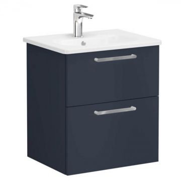 Unitate de baza lavoar baie, cu doua sertare 60cm mat dark albastru, cu rounded lavoar   chiuveta baie   68273
