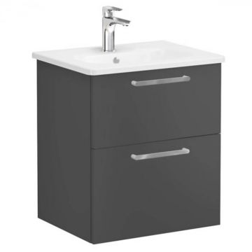 Unitate de baza lavoar baie, cu doua sertare 60cm mat storm grey, cu rounded lavoar   chiuveta baie   68272