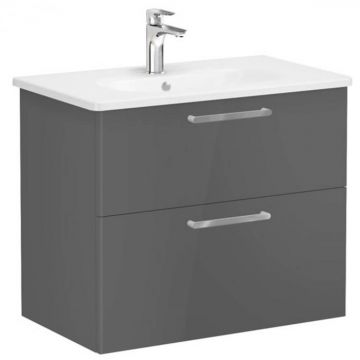 Unitate de baza lavoar baie, cu doua sertare 80cm, inalt gloss anthracite, cu rounded lavoar   chiuveta baie   66305