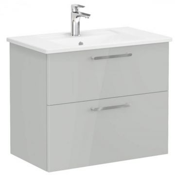 Unitate de baza lavoar baie, cu doua sertare 80cm, inalt gloss pearl grey, cu angular lavoar   chiuveta baie   66310