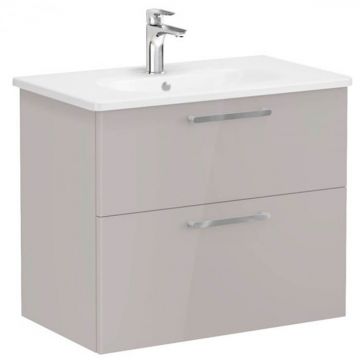 Unitate de baza lavoar baie, cu doua sertare 80cm, inalt gloss sahara beige, cu rounded lavoar   chiuveta baie   66309