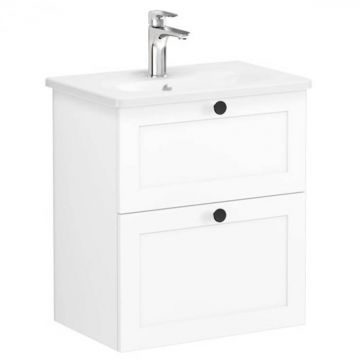 Unitate de baza lavoar baie, cu doua sertare, compact 60cm alb mat, cu rounded lavoar   chiuveta baie   68666