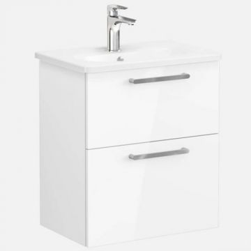 Unitate de baza lavoar baie, cu doua sertare, compact 60cm inalt gloss alb, cu rounded lavoar   chiuveta baie   68100