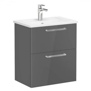 Unitate de baza lavoar baie, cu doua sertare, compact 60cm inalt gloss anthracite, cu angular lavoar   chiuveta baie   68092