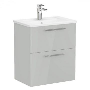 Unitate de baza lavoar baie, cu doua sertare, compact 60cm inalt gloss pearl grey, cu angular lavoar   chiuveta baie   68091