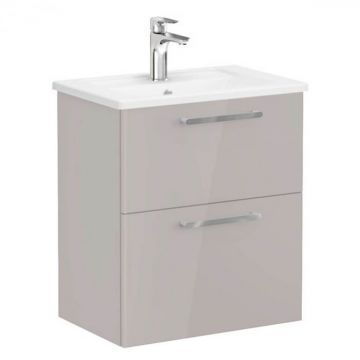 Unitate de baza lavoar baie, cu doua sertare, compact 60cm inalt gloss sahara beige, cu angular lavoar   chiuveta baie   68093