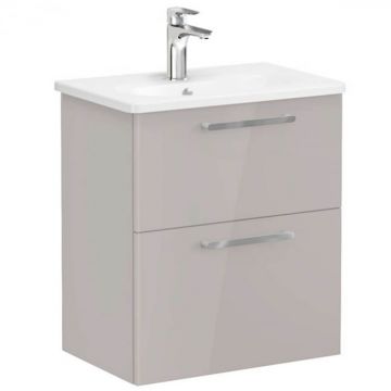 Unitate de baza lavoar baie, cu doua sertare, compact 60cm inalt gloss sahara beige, cu rounded lavoar   chiuveta baie   68103
