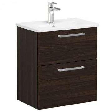 Unitate de baza lavoar baie, cu doua sertare, compact 60cm walnut, cu rounded lavoar   chiuveta baie   68108