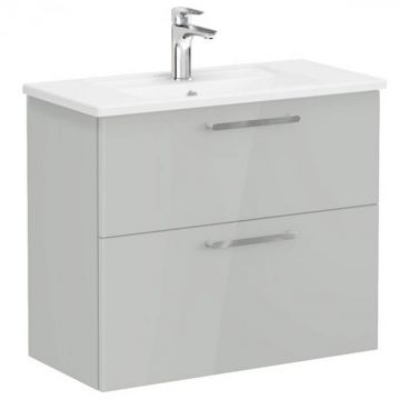 Unitate de baza lavoar baie, cu doua sertare, compact 80cm, inalt gloss pearl grey, cu angular lavoar   chiuveta baie   68111