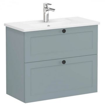 Unitate de baza lavoar baie, cu doua sertare, compact 80cm, mat fijord green, cu angular lavoar   chiuveta baie   68676