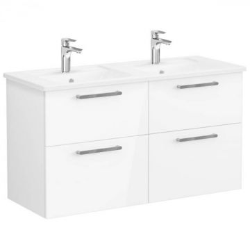 Unitate de baza lavoar baie, cu patru sertare 120 cm, inalt gloss alb, cu angular lavoar   chiuveta baie   66282