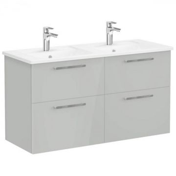 Unitate de baza lavoar baie, cu patru sertare 120 cm, inalt gloss pearl grey, cu angular lavoar   chiuveta baie   66286