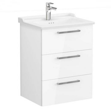 Unitate de baza lavoar baie, cu trei sertare 60cm inalt gloss alb, cu classical lavoar   chiuveta baie   68341