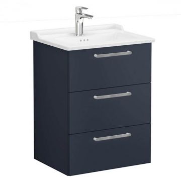 Unitate de baza lavoar baie, cu trei sertare 60cm mat dark albastru, cu classical lavoar   chiuveta baie   68347