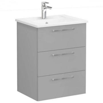 Unitate de baza lavoar baie, cu trei sertare 60cm mat rock grey, cu angular lavoar   chiuveta baie   68333