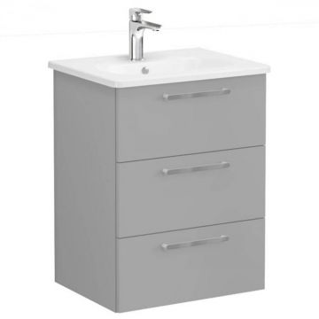 Unitate de baza lavoar baie, cu trei sertare 60cm mat rock grey, cu rounded lavoar   chiuveta baie   68337