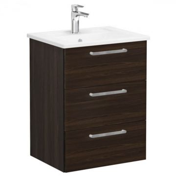 Unitate de baza lavoar baie, cu trei sertare 60cm walnut, cu angular lavoar   chiuveta baie   66456