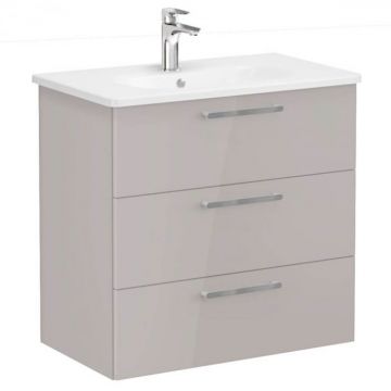 Unitate de baza lavoar baie, cu trei sertare 80cm, inalt gloss sahara beige, cu rounded lavoar   chiuveta baie   66477