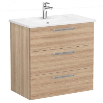 Unitate de baza lavoar baie, cu trei sertare 80cm, natural oak, cu angular lavoar   chiuveta baie   66470