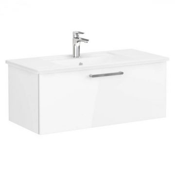 Unitate de baza lavoar baie, cu un sertar 100cm, inalt gloss alb, cu angular lavoar   chiuveta baie   68238