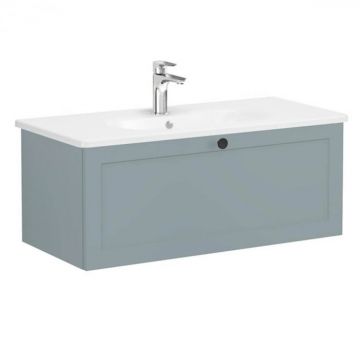 Unitate de baza lavoar baie, cu un sertar 100cm, mat fijord green, cu rounded lavoar   chiuveta baie   68823