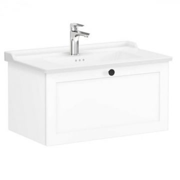 Unitate de baza lavoar baie, cu un sertar 80cm, alb mat, cu classical lavoar   chiuveta baie   68806