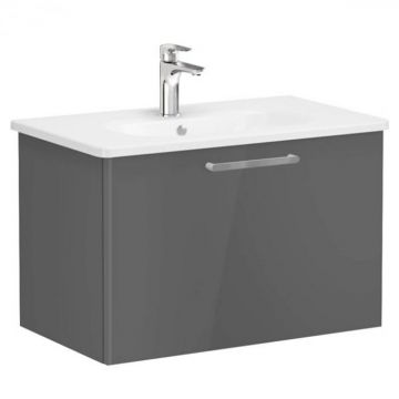 Unitate de baza lavoar baie, cu un sertar 80cm, inalt gloss anthracite, cu rounded lavoar   chiuveta baie   66425