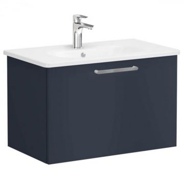 Unitate de baza lavoar baie, cu un sertar 80cm, mat dark albastru, cu rounded lavoar   chiuveta baie   68226