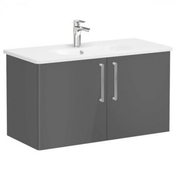 Unitate de baza lavoar baie, cu usi 100cm, inalt gloss anthracite, cu rounded lavoar   chiuveta baie   66317