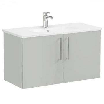 Unitate de baza lavoar baie, cu usi 100cm, inalt gloss pearl grey, cu rounded lavoar   chiuveta baie   66323