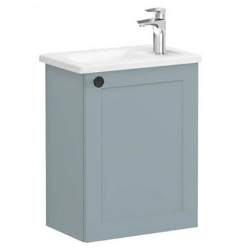 Unitate de baza lavoar baie, cu usi, 45cm, compact, cu dreapta orificiu pentru baterie, mat fijord green, cu angular lavoar   chiuveta baie dreapta   68613