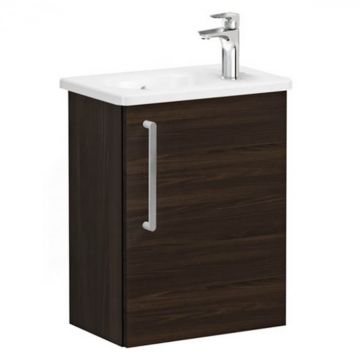 Unitate de baza lavoar baie, cu usi, 45cm, compact, cu dreapta orificiu pentru baterie, walnut, cu rounded lavoar   chiuveta baie dreapta   66325