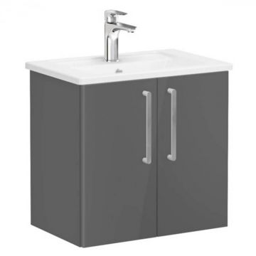 Unitate de baza lavoar baie, cu usi 60cm compact, inalt gloss anthracite, cu angular lavoar   chiuveta baie   66364