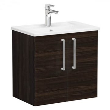 Unitate de baza lavoar baie, cu usi 60cm compact, walnut, cu angular lavoar   chiuveta baie   66360