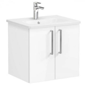 Unitate de baza lavoar baie, cu usi 60cm inalt gloss alb, cu rounded lavoar   chiuveta baie   66355