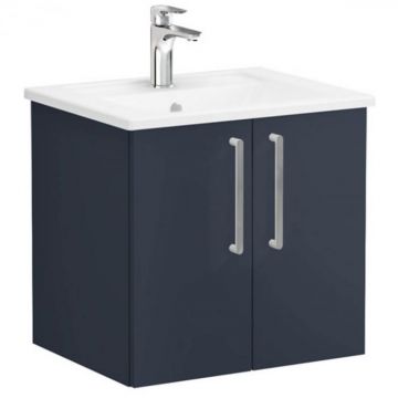 Unitate de baza lavoar baie, cu usi 60cm mat dark albastru, cu angular lavoar   chiuveta baie   68132