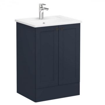 Unitate de baza lavoar baie, cu usi 60cm pe pardoseala, mat dark albastru, cu angular lavoar   chiuveta baie   68755