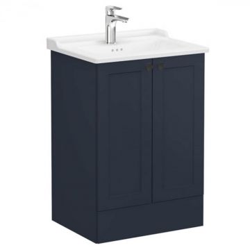 Unitate de baza lavoar baie, cu usi 60cm pe pardoseala, mat dark albastru, cu classical lavoar   chiuveta baie   68769