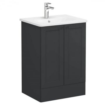 Unitate de baza lavoar baie, cu usi 60cm pe pardoseala, mat graphite, cu rounded lavoar   chiuveta baie   68761