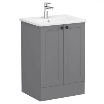 Unitate de baza lavoar baie, cu usi 60cm pe pardoseala, mat grey, cu rounded lavoar   chiuveta baie   68759