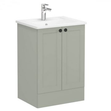 Unitate de baza lavoar baie, cu usi 60cm pe pardoseala, mat retro green, cu angular lavoar   chiuveta baie   68756